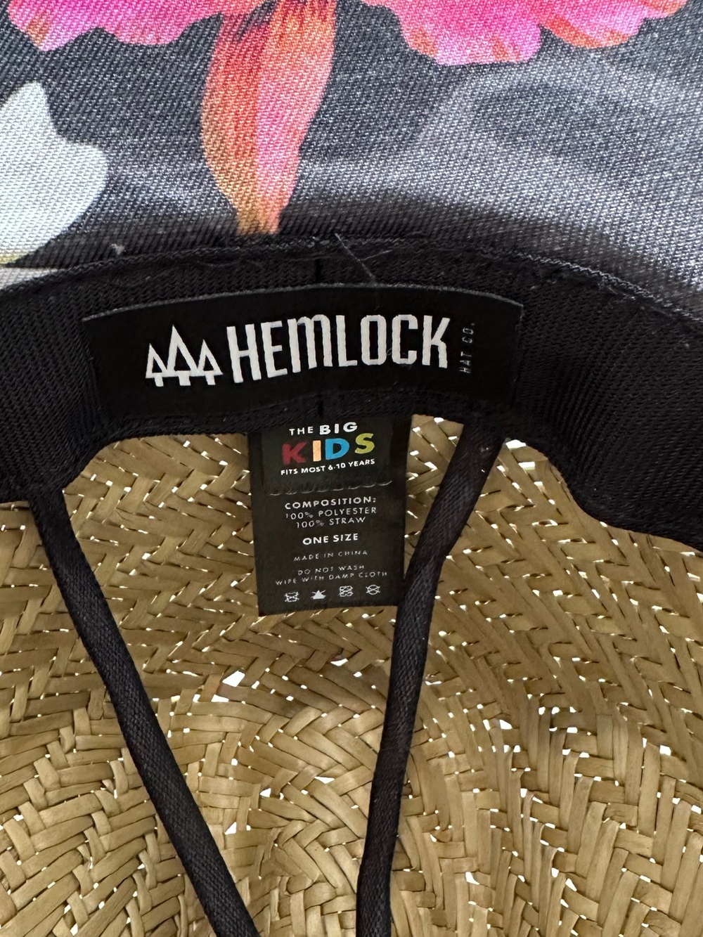 Hemlock Kids Straw Lifeguard Hat – Tropical Print Brim (Never Worn) 🌴☀️ - Picture 4 of 9